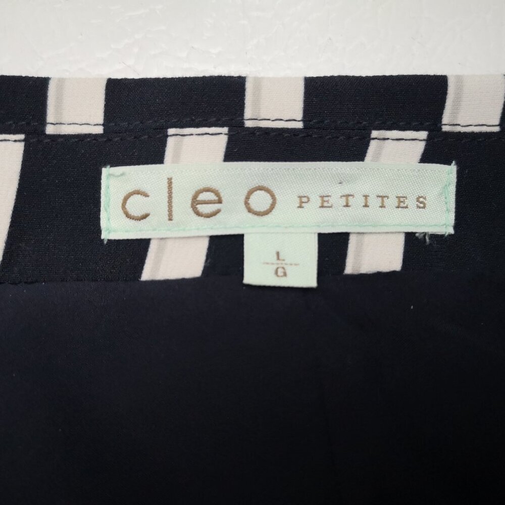 Cleo Petites Ladies Size Large Navy & White Stripes Lined 1 Button Blazer - Picture 3 of 13